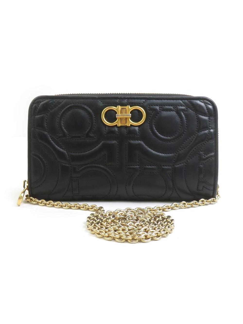 Auth Salvatore Ferragamo Chain Wallet #302773S27B